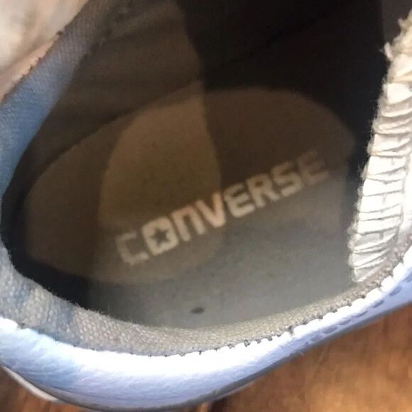 Converse All Star white leather lace-up sneakers, size 12 - Picture 6 of 12